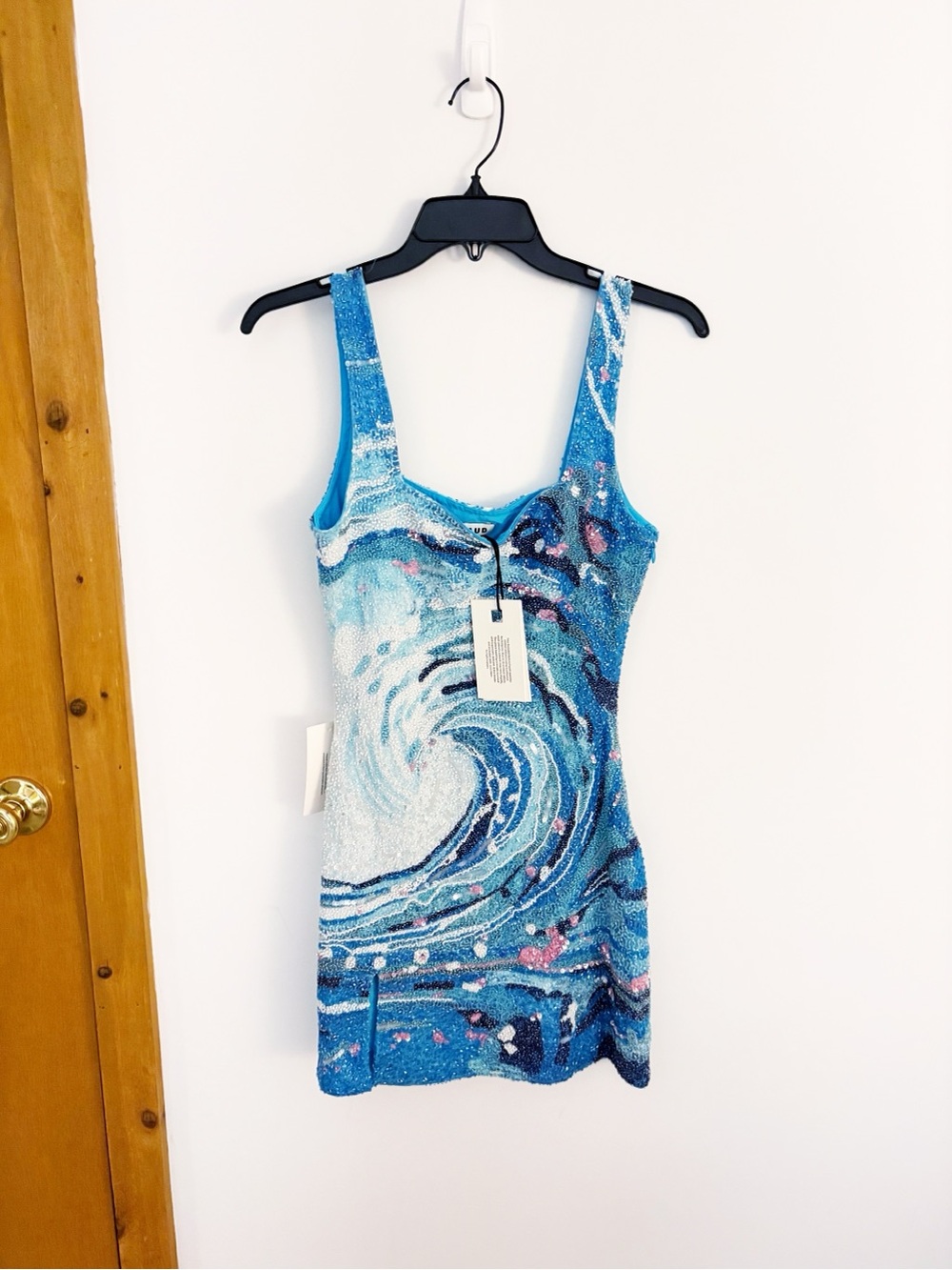 New Staud Le Sable Tidal Wave Beaded Dress - Picture 7 of 11